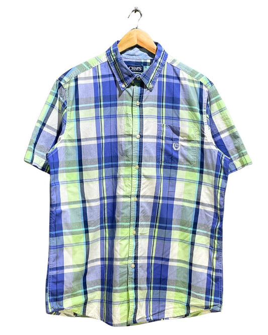 Chaps Blue Cotton Shirt For Men L | Preloved Labels