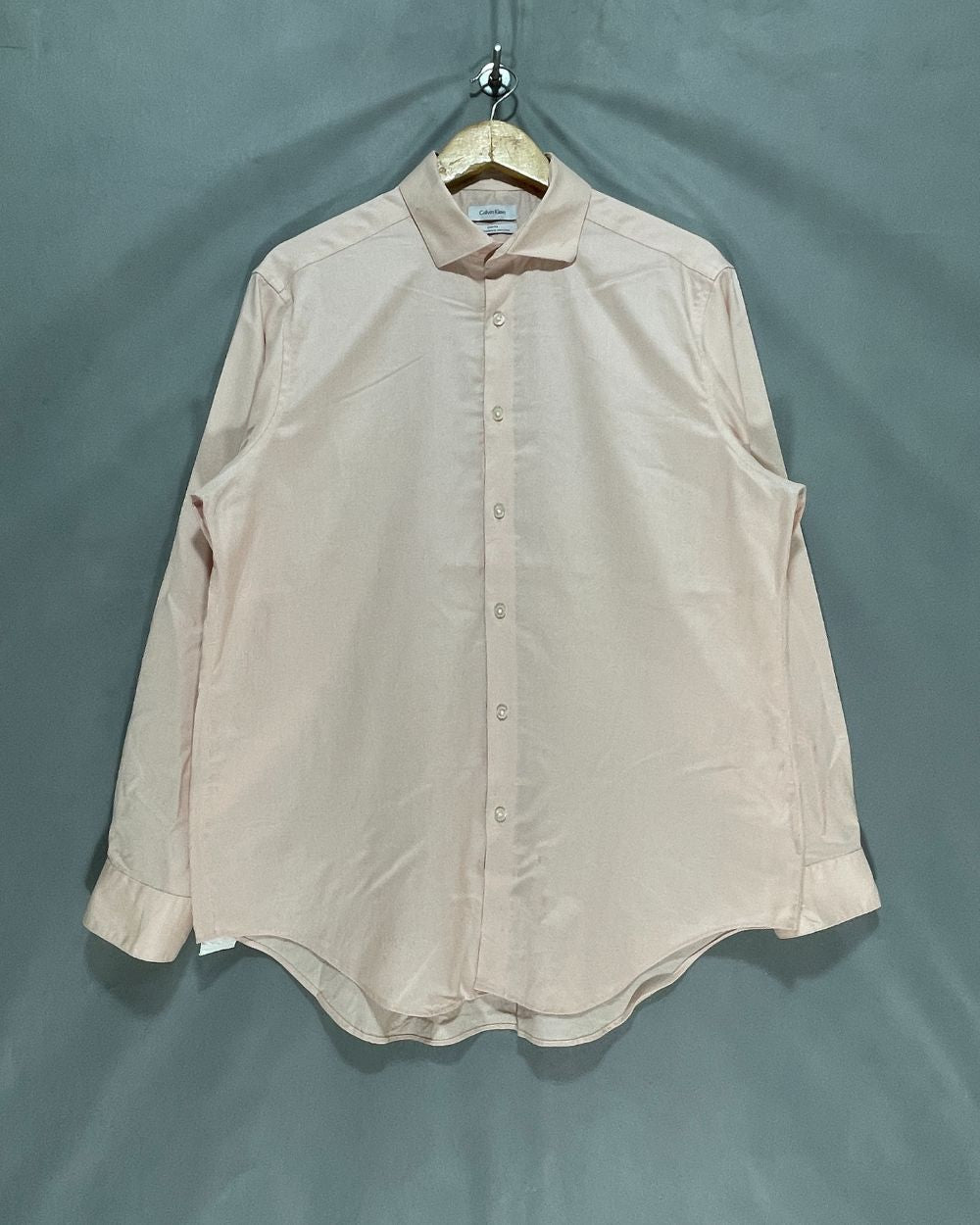 Calvin Klein Pink Cotton Shirt For Men Large