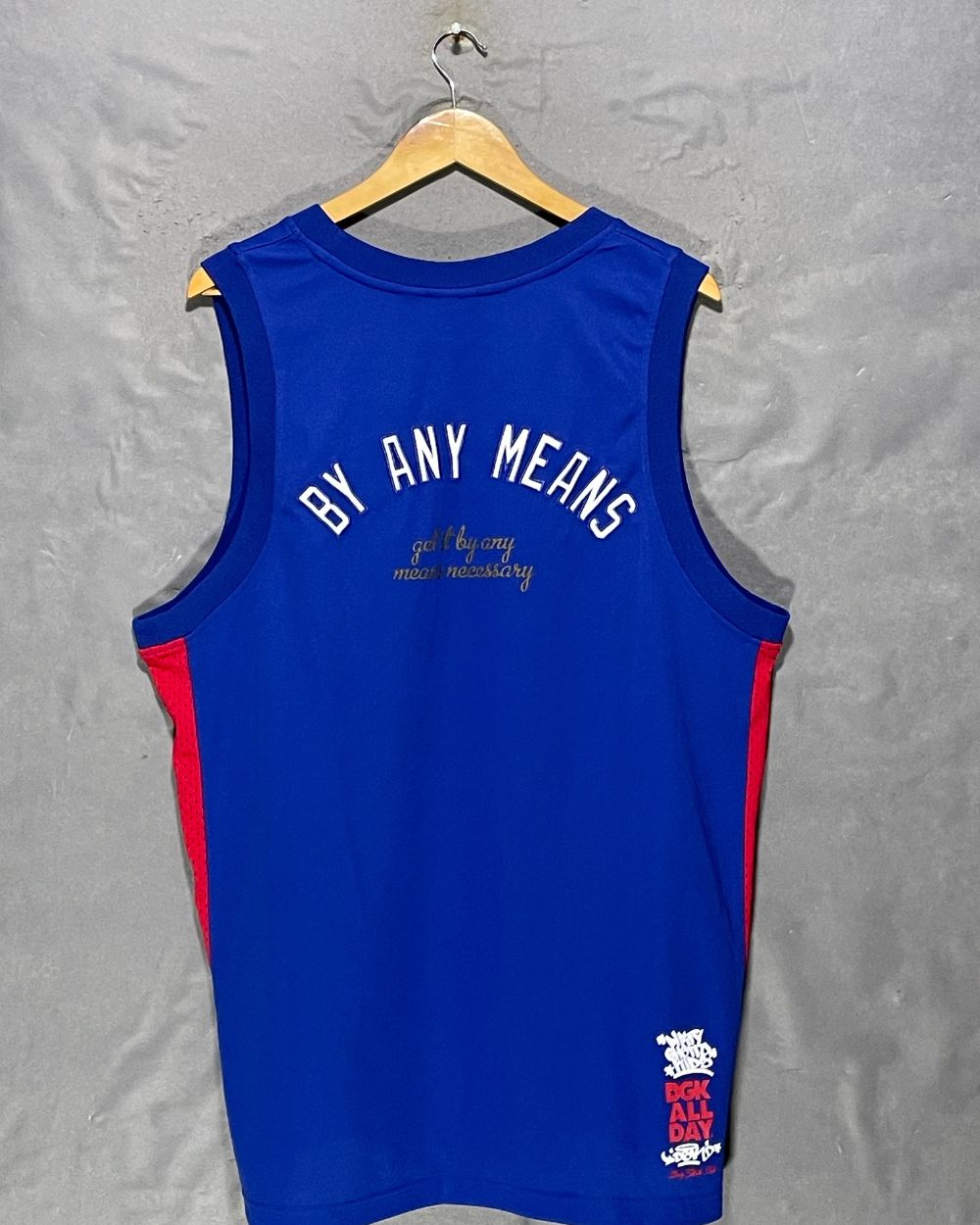 By Any Means Blue Sports Vest T Shirt For Men XL