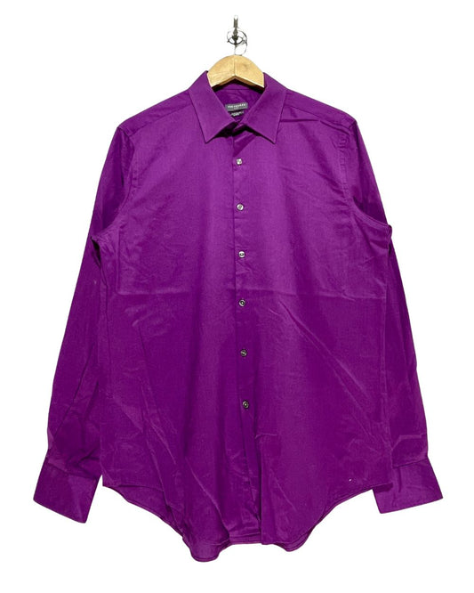 Van Heusen Purple Cotton Shirt For Men L