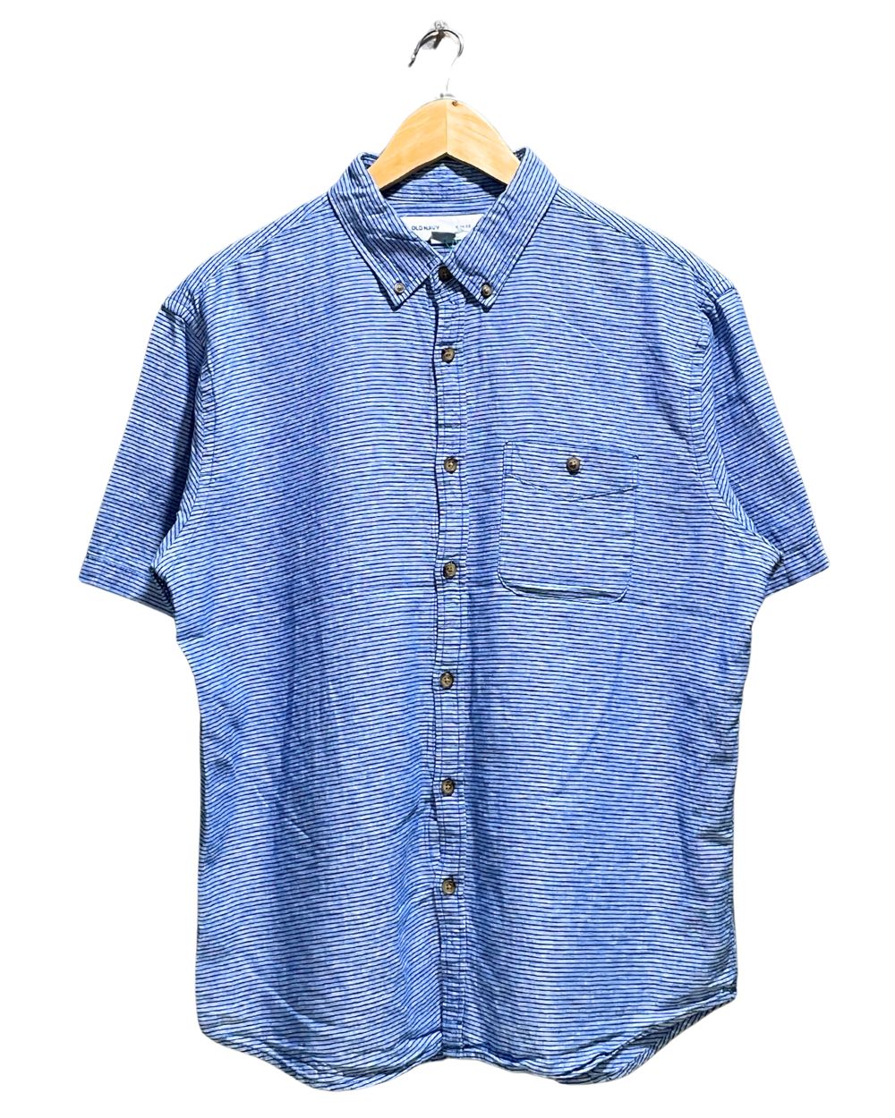 Old Navy Blue Cotton Shirt For Men L | Preloved Labels