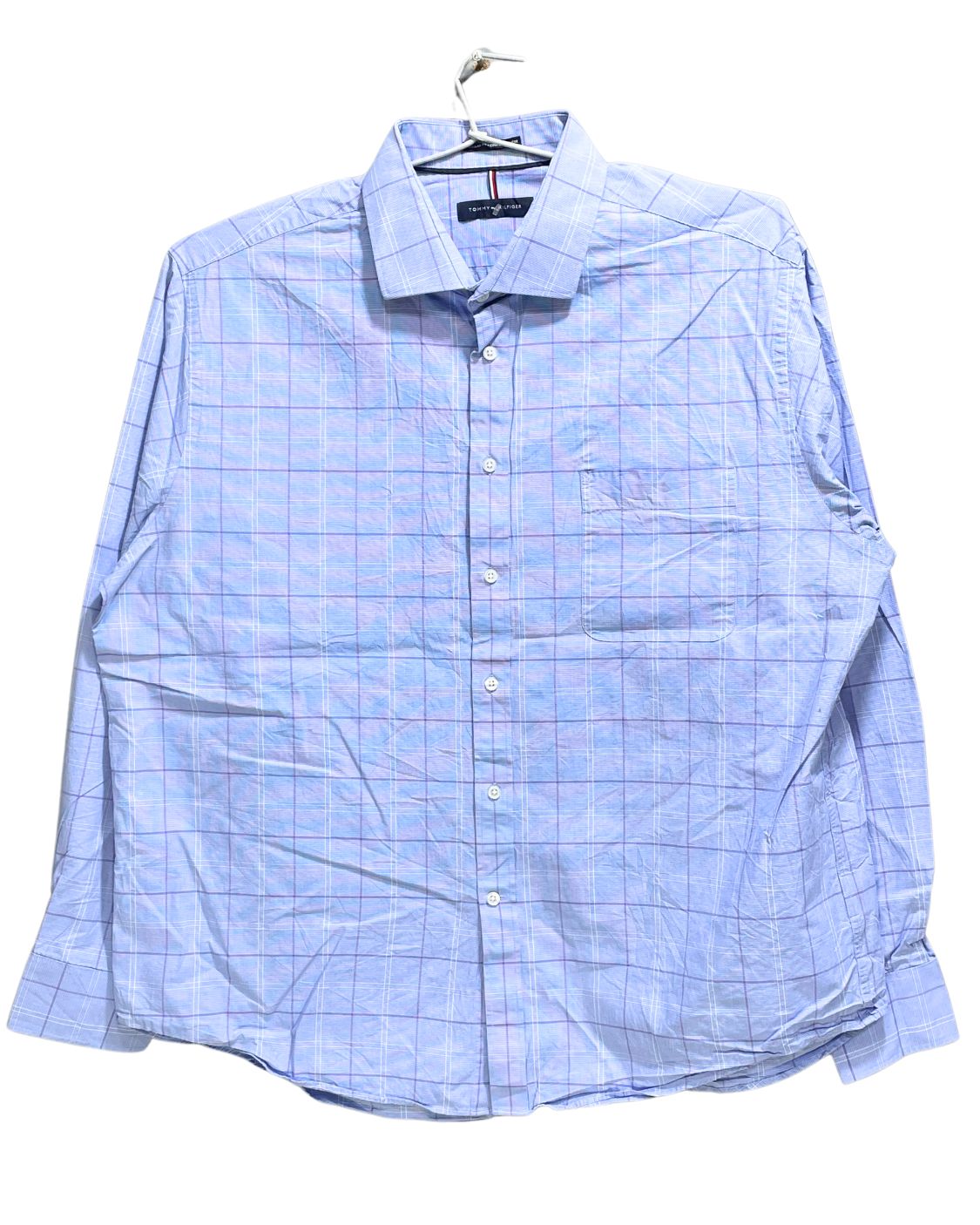 Tommy Hilfiger Blue Cotton Shirt For Men XXL