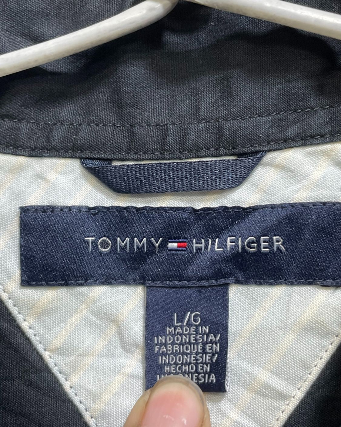 Tommy Hilfiger Black Cotton Shirt For Men L