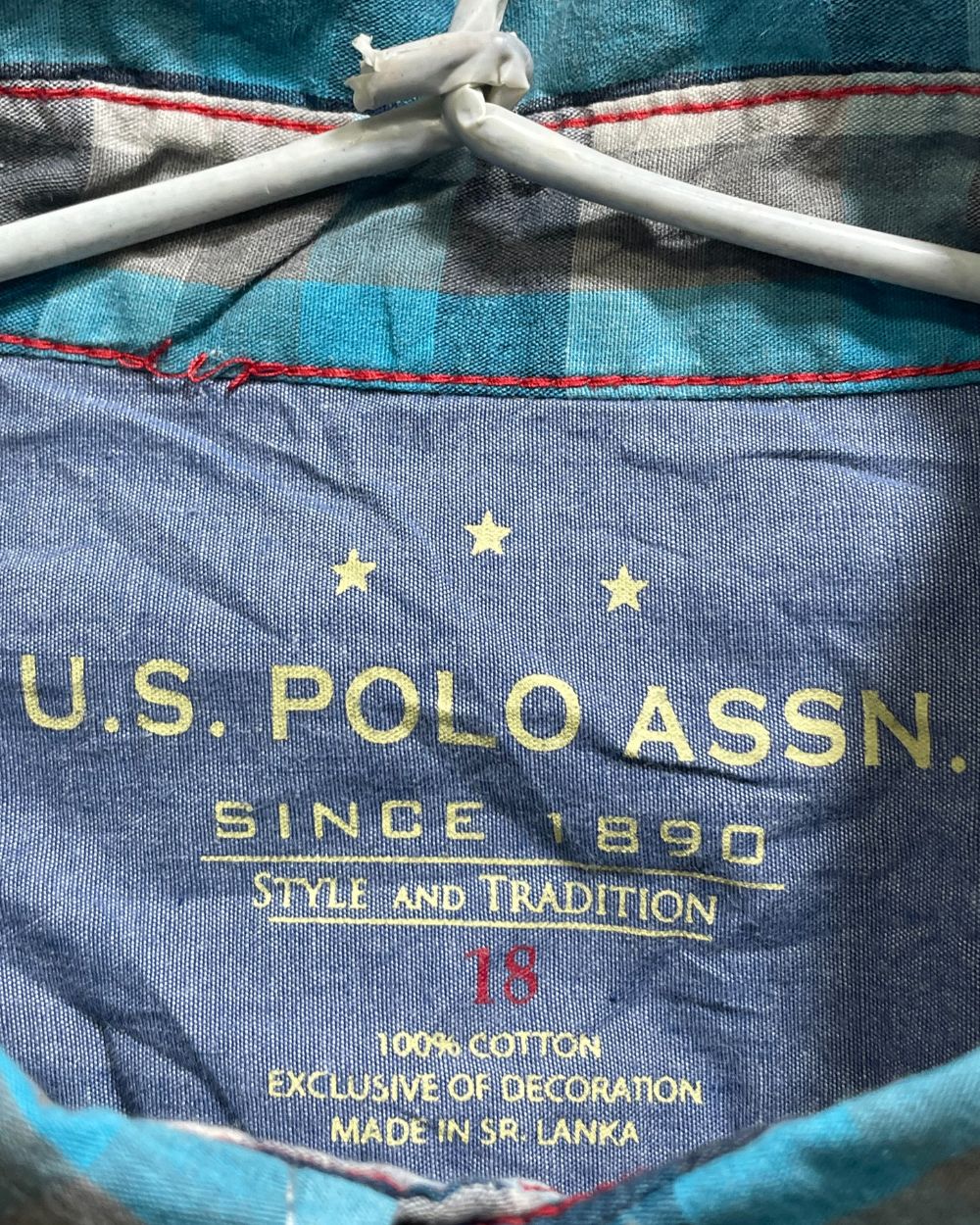 Polo U.S. Assn Blue Cotton Shirt For Kids 18 Years