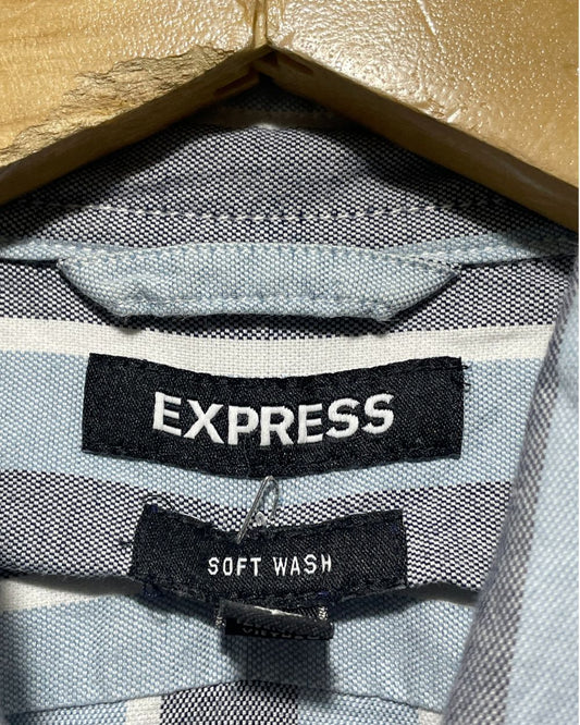 Express Gray Cotton Shirt For Men Small | Preloved Labels