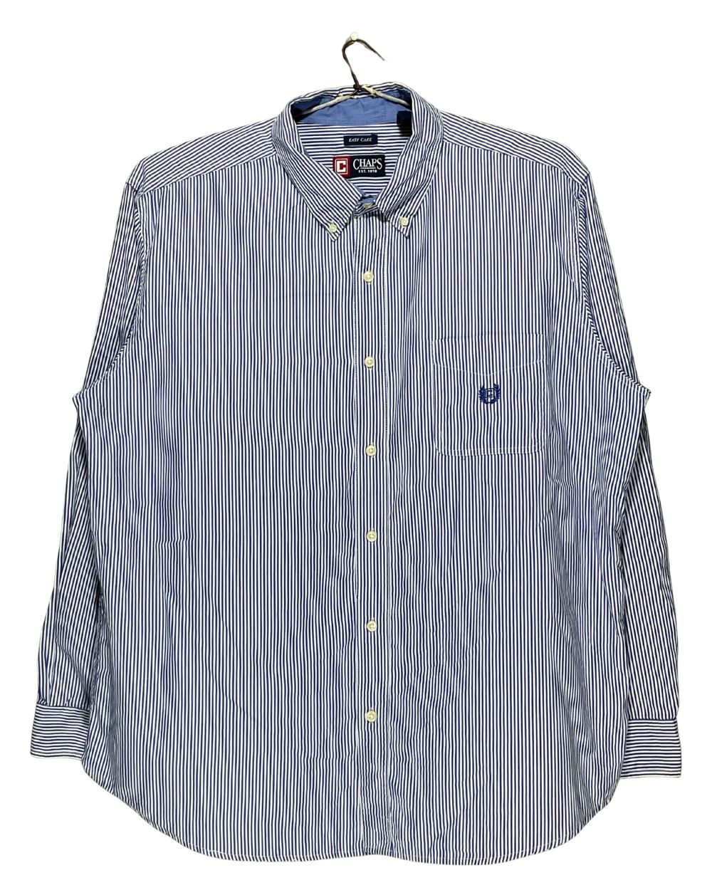 Chaps Blue Cotton Shirt For Men XX Large | Preloved Labels