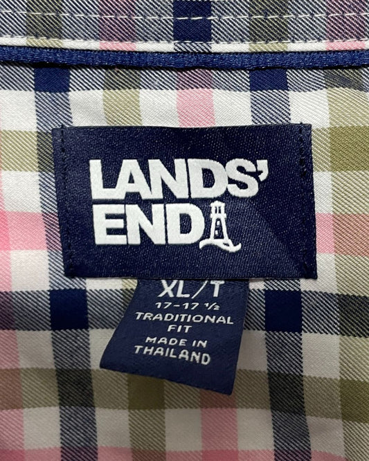 Lands End Pink Cotton Shirt For Men X Large | Preloved Labels