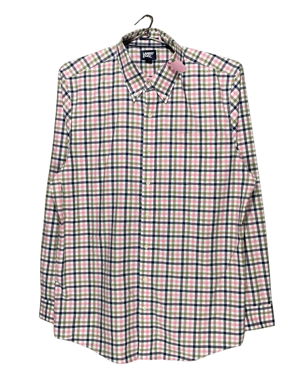 Lands End Pink Cotton Shirt For Men X Large | Preloved Labels