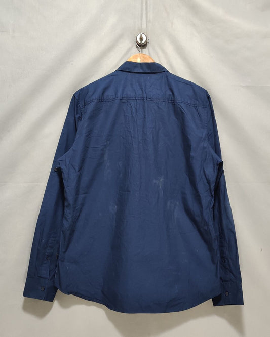 Calvin Klein Blue Cotton Shirt For Men L