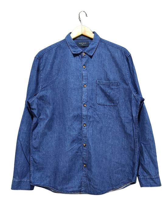 Rope Man Black Denim Shirt For Men XL