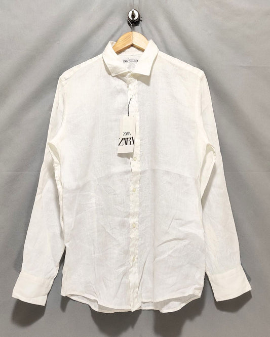 Zara White Cotton Shirt For Men L