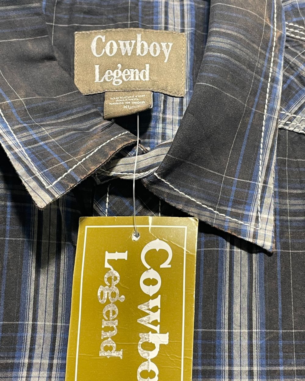 Cowboy Legend Black Cotton Shirt For Men XL