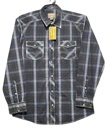 Cowboy Legend Black Cotton Shirt For Men XL
