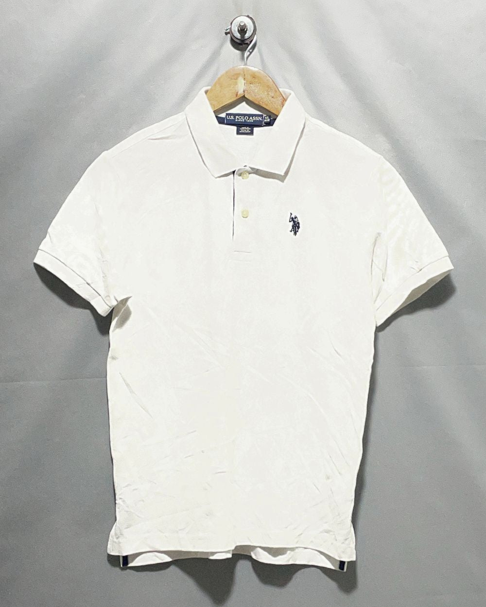 Polo U.S. Assn White Cotton Polo T Shirt For Men S