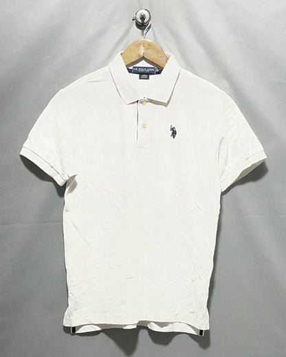 Polo U.S. Assn White Cotton Polo T Shirt For Men S