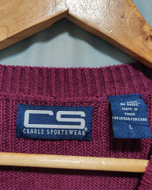 Crable Spotswear Maroon For Men Sweater L