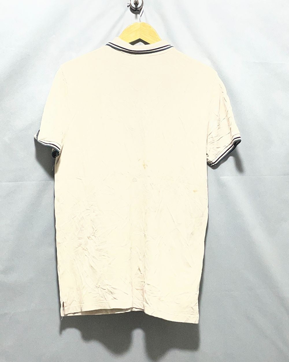 H&M Cream Cotton Polo T Shirt For Men Large