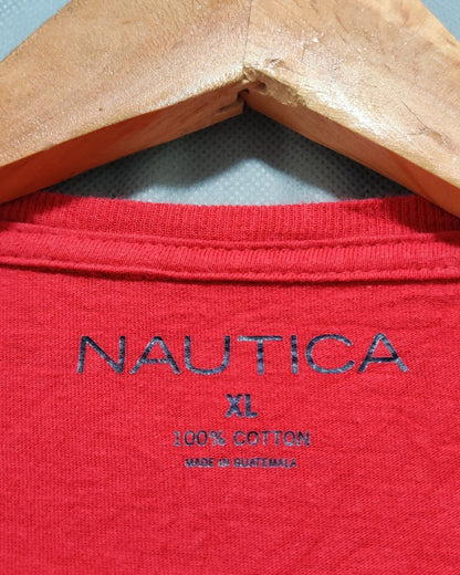 Nautica Red T Shirt For Men Large