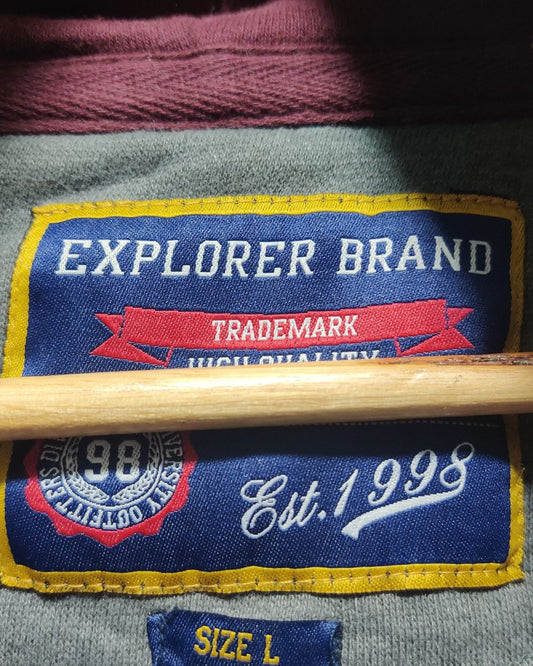 Explorer Brand Gray For Men Hoodie Large