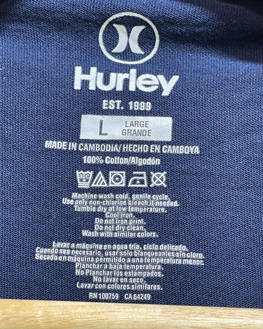 Hurley Blue T Shirt For Men Large | Preloved Labels