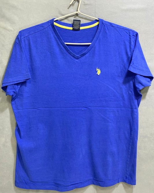U.S Polo Assn Blue Cotton T Shirt For Men Medium