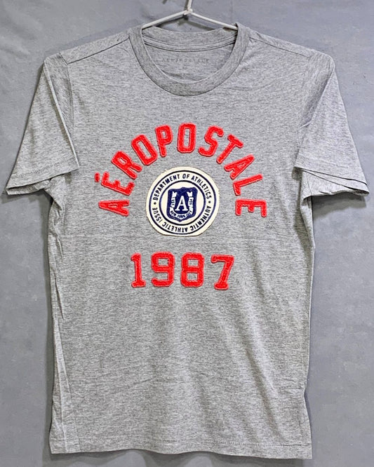 Aeropostale Gray Cotton T Shirt For Men X Small