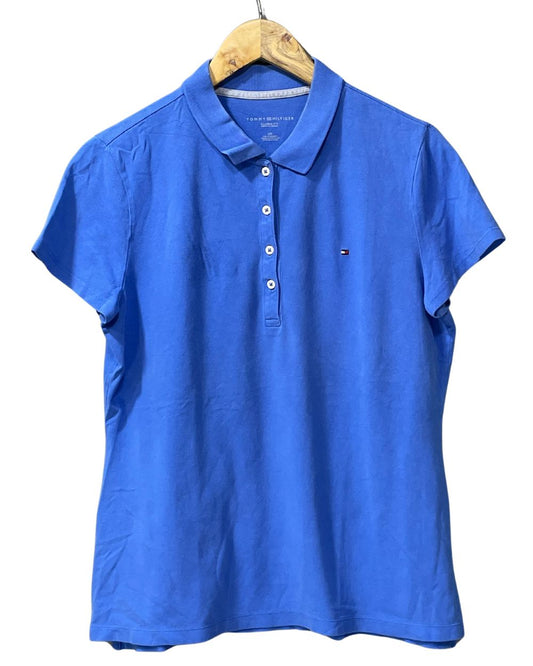 Tommy Hilfiger Blue For Cotton Women Polo Large