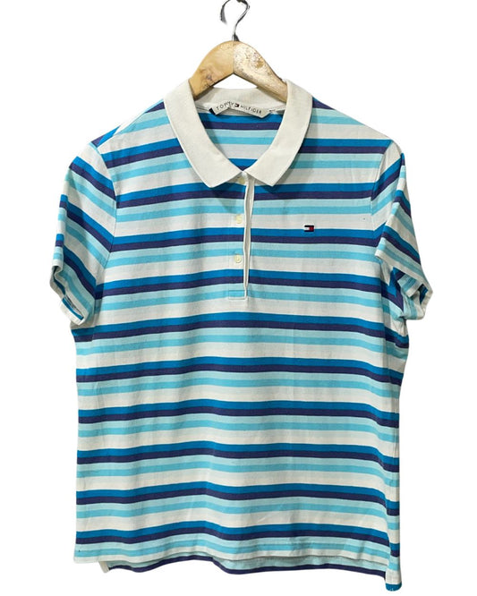 Tommy Hilfiger Blue For Cotton Women Polo X Large