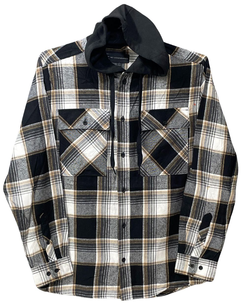 No Boundaries Black Cotton Winter Shirt For Men M