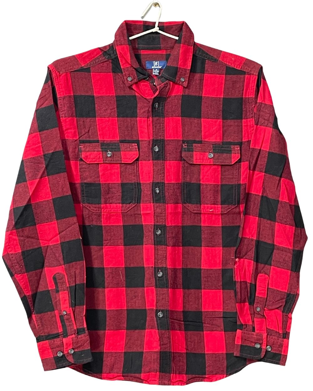 George Red Cotton Winter Shirt For Men M