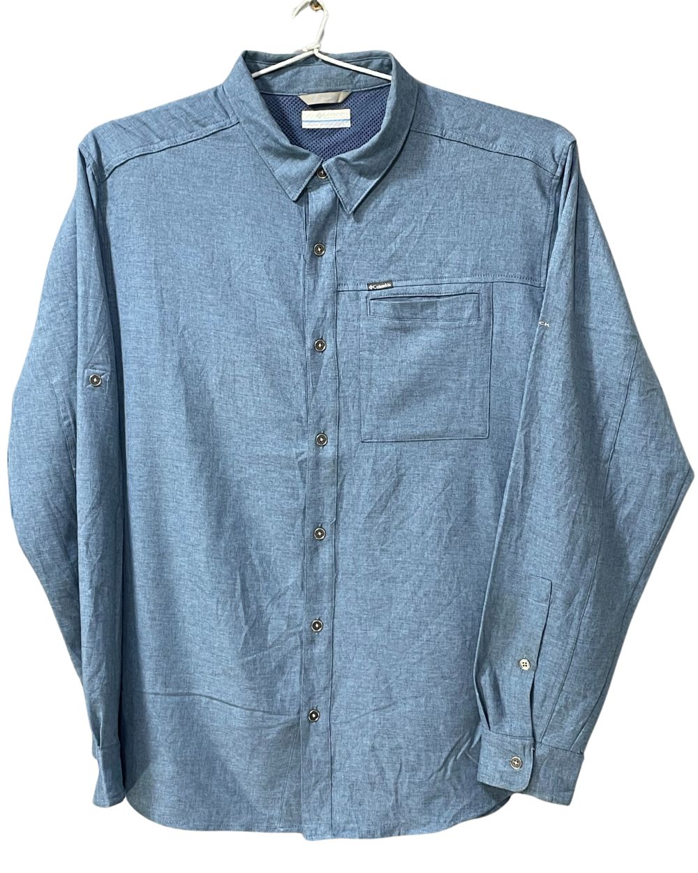 Columbia Green Cotton Shirt For Men L