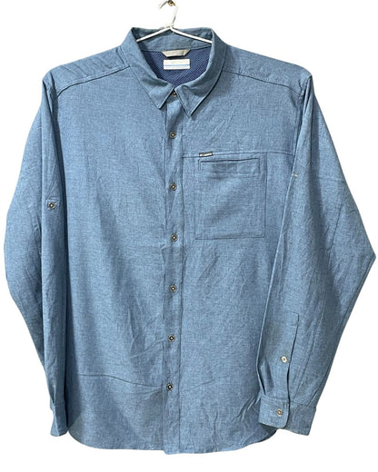 Columbia Green Cotton Shirt For Men L