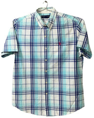 U.S Polo Assn Blue Cotton Shirt For Men Medium