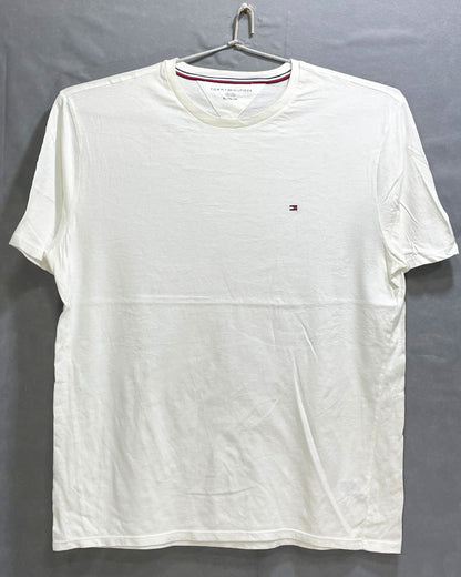 Tommy Hilfiger White Cotton T Shirt For Men X Large