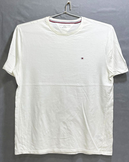 Tommy Hilfiger White Cotton T Shirt For Men X Large