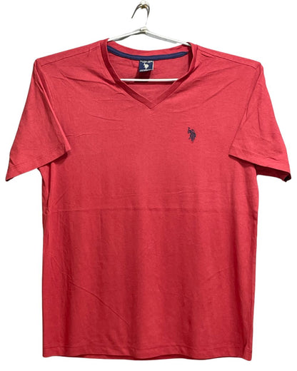 U.S Polo Assn Red Cotton T Shirt For Men Small