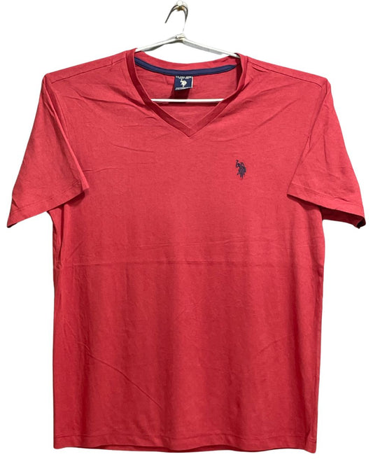 U.S Polo Assn Red Cotton T Shirt For Men Small