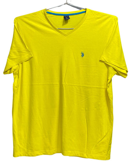 U.S Polo Assn Yellow Cotton T Shirt For Men X Large