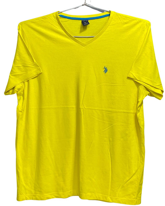 U.S Polo Assn Yellow Cotton T Shirt For Men X Large