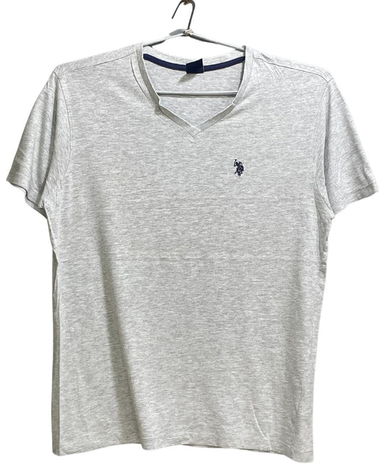U.S Polo Assn Gray Cotton T Shirt For Men Medium