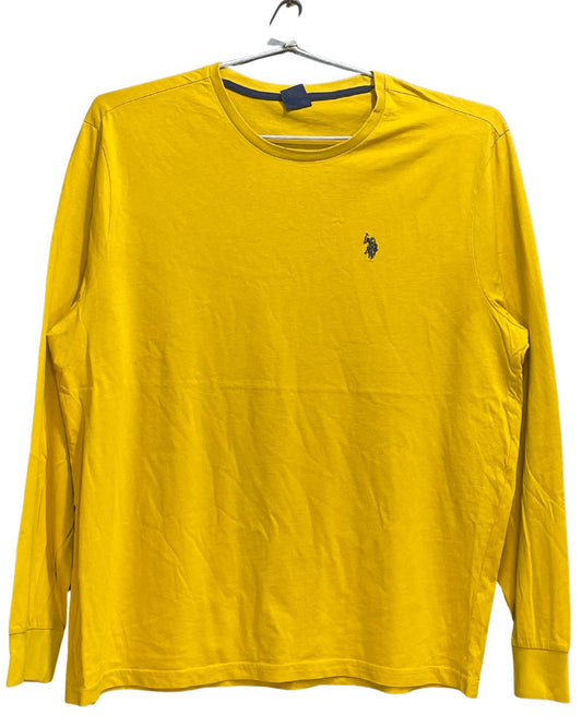 U.S Polo Assn Yellow Cotton T Shirt For Men X Large