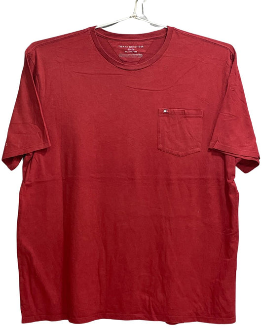 Tommy Hilfiger Red Cotton T Shirt For Men XX Large