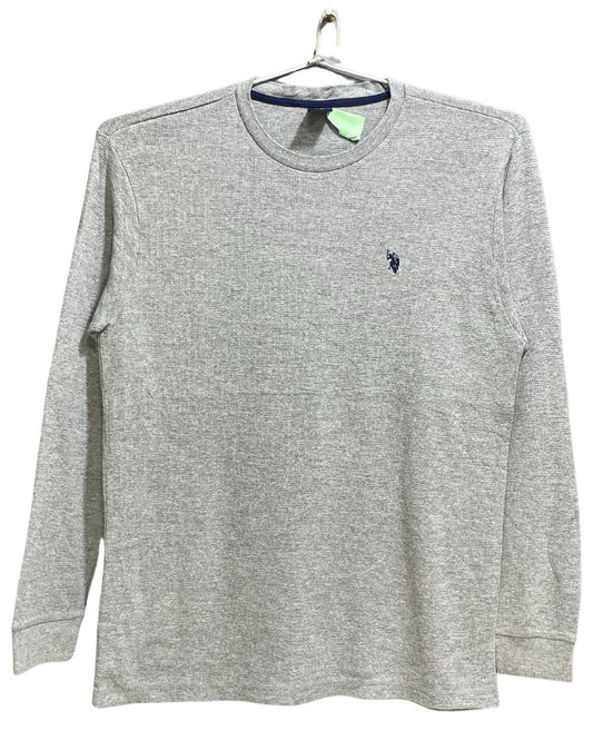 U.S Polo Assn Gray Cotton T Shirt For Men X Large