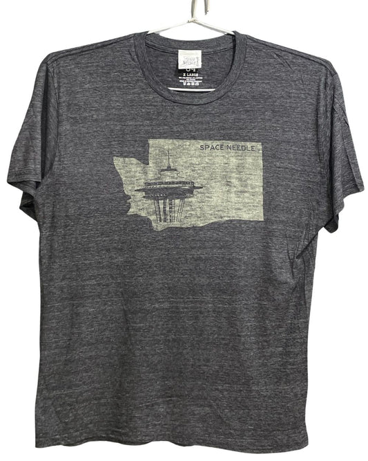 Space Needle Gray Cotton T Shirt For Men X Large