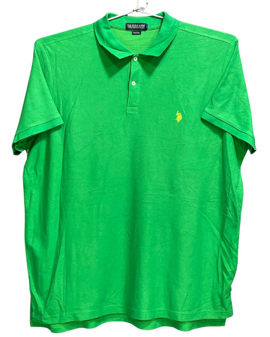 U.S Polo Assn Green Cotton Polo T Shirt For Men XX Large