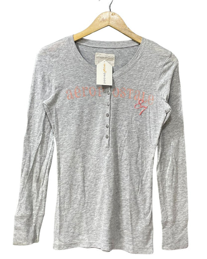Aeropostale Gray Cotton For Women T Shirt Large