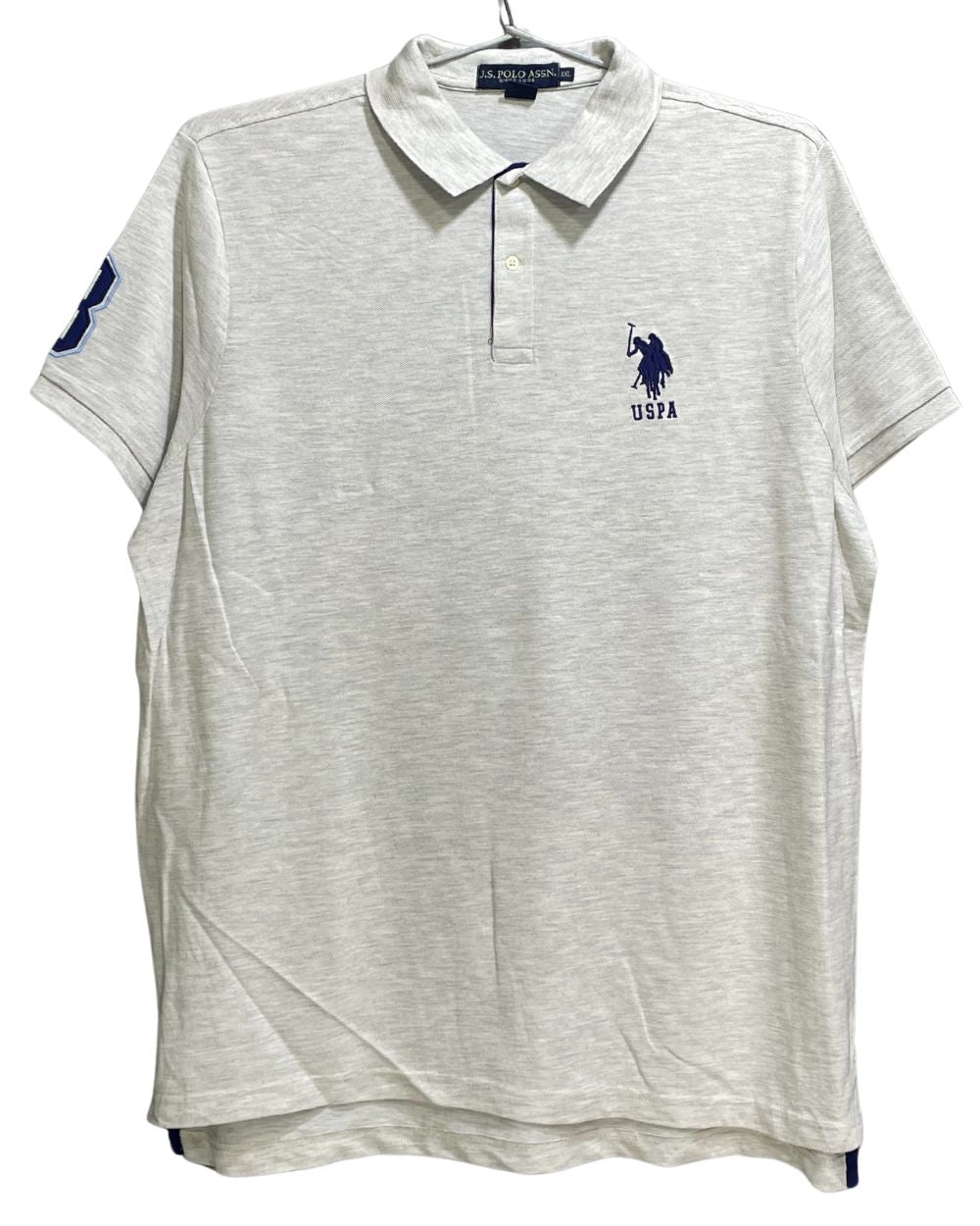 U.S  Polo Assn Gray Cotton Polo T Shirt For Men XX L