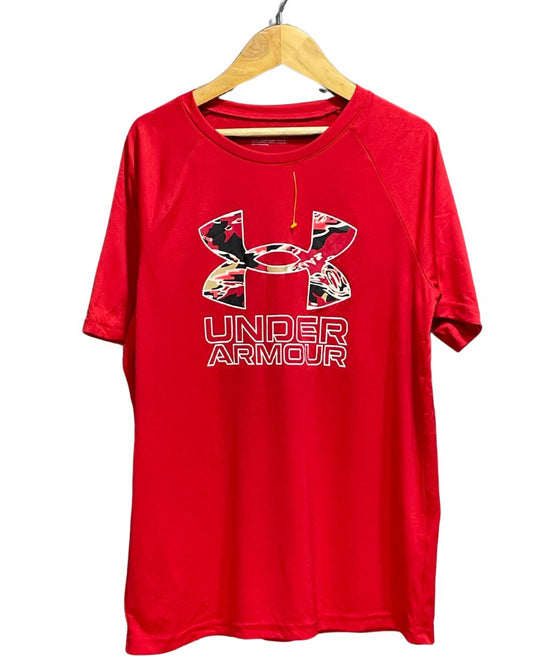 Under Armour Red Sports For Men T Shirt X Small