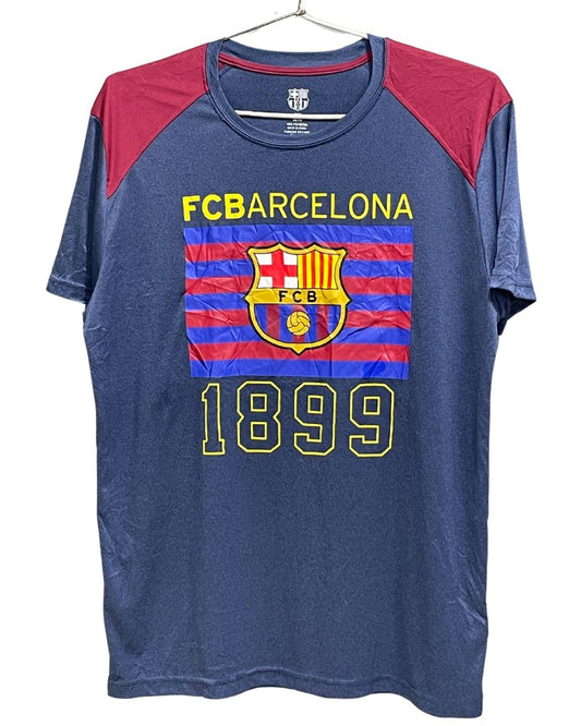 FC Barcelona Big Logo Blue Sports For Men T Shirt X Large