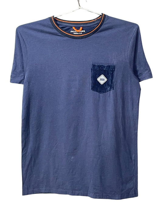 Jack & Jones Blue Cotton T Shirt For Men Large